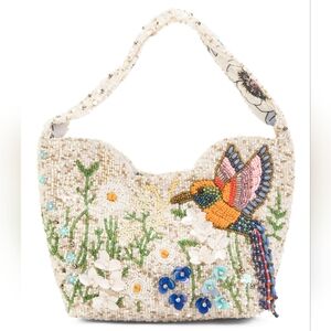 Beaded Floral and Bird Handbag